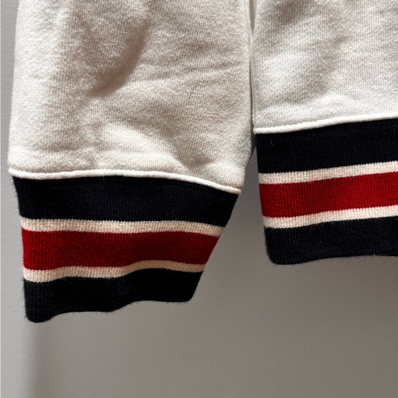J. Crew White Sweatshirt with Red and Blue Accents - Picture 3 of 5